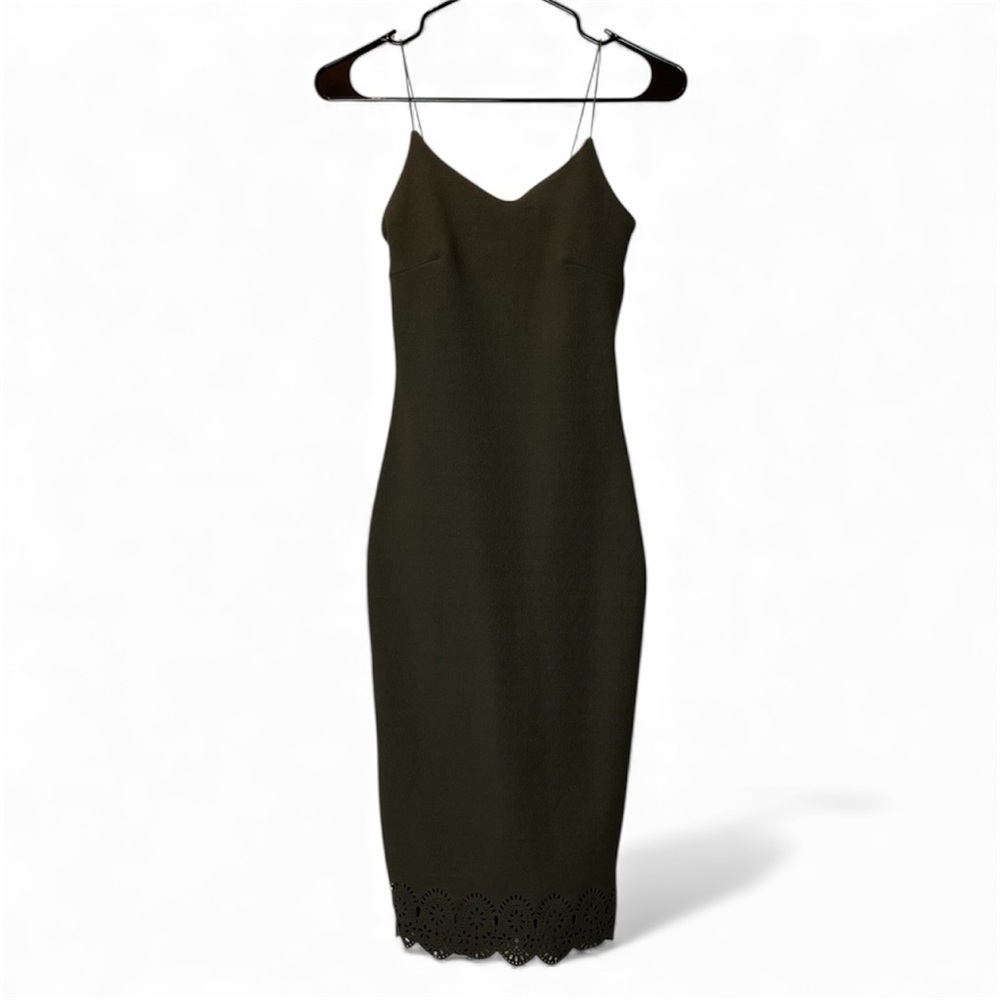 New Look Olive Green Midi Dress with Spaghetti Straps